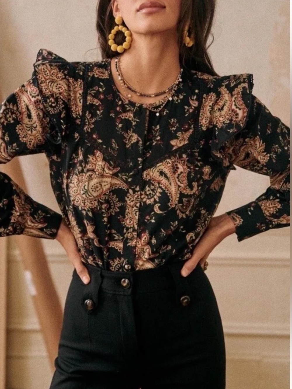 Sezane Meadow Floral Blouse Size 2